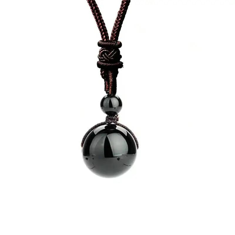 16 Mm noir obsidienne yeux de tigre améthyste pierre femmes hommes colliers avec cordons de corde tr