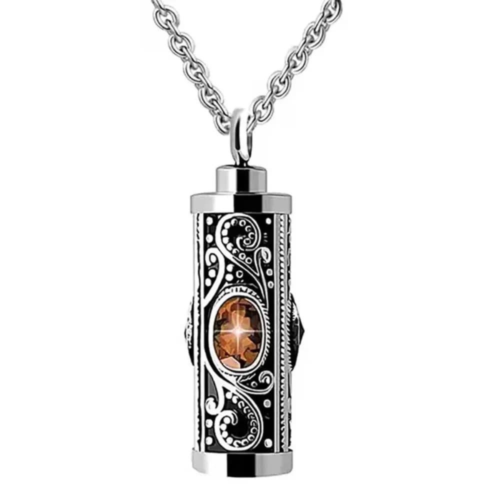 Collier urne funéraire en cristal, pendentif cylindrique étanche, style rétro, bijou commémoratif av