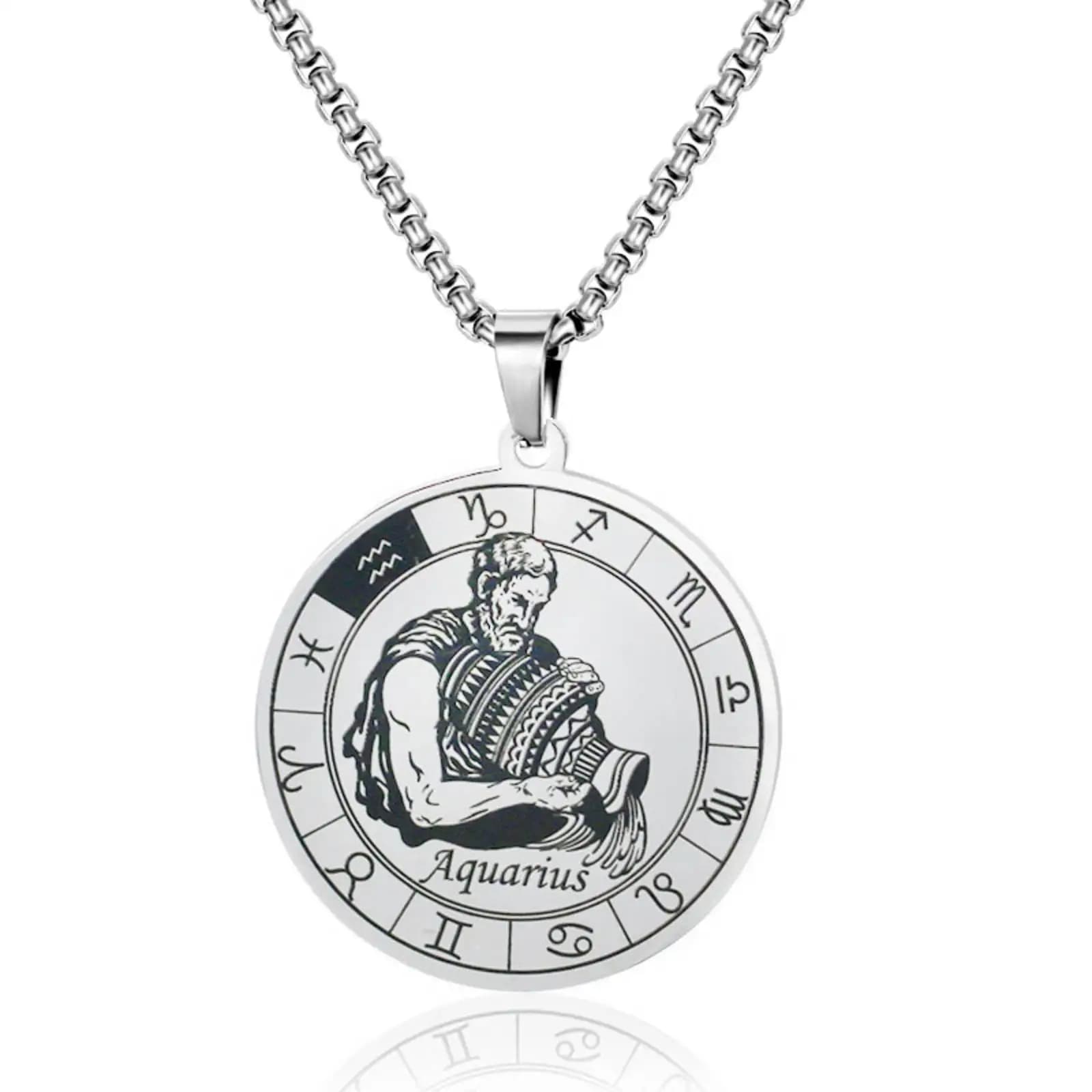 Colliers avec pendentif Constellations de 12 signes du zodiaque pour femmes et hommes, bijoux en aci