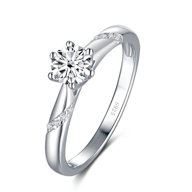 Gica Gema-Bagues en diamant Moissanite pour femme, bijoux fins, argent regardé 925, fiançailles et m