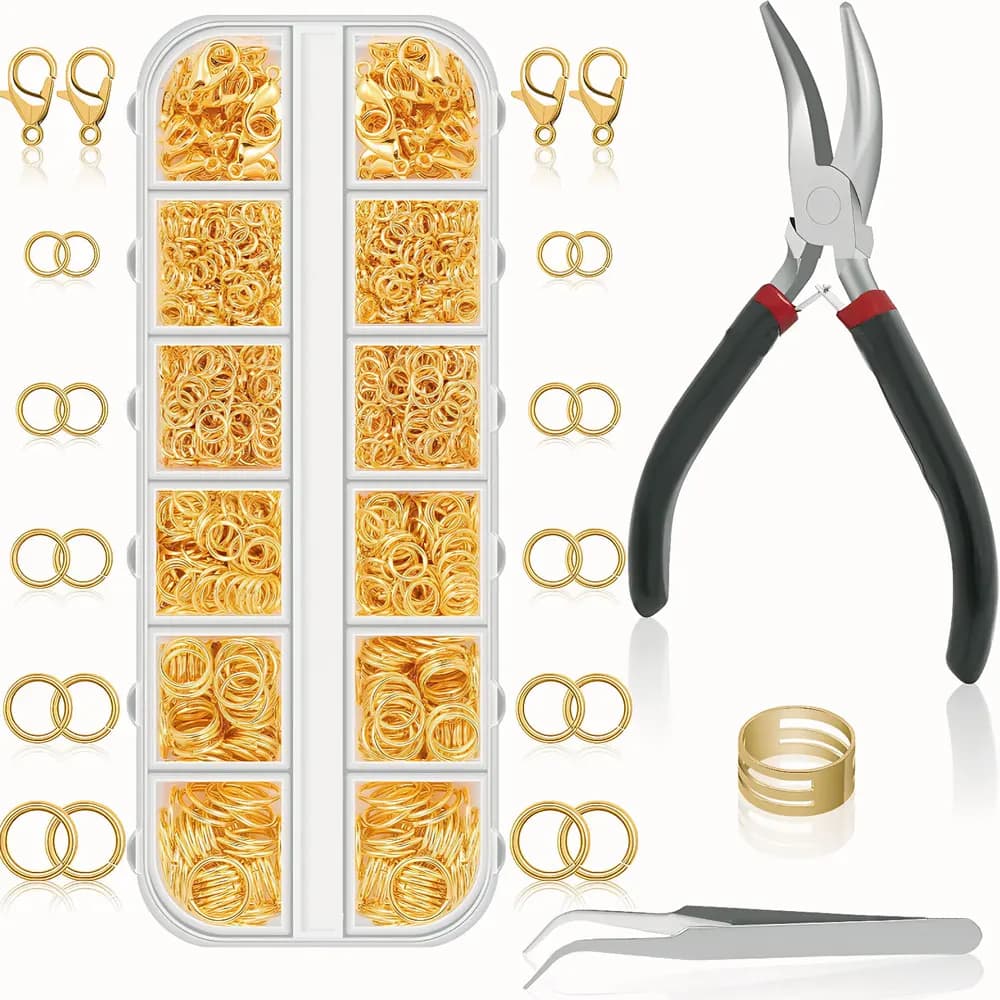Kits de résultats de bijoux en alliage de Zinc, 1 boîte, anneaux de saut, fermoirs à homard pour bri
