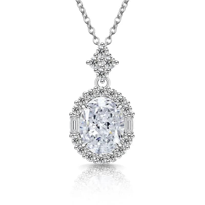 Collier en Zircon taille fleur de glace scintillante, chaîne de clavicule en argent Sterling 925, bi
