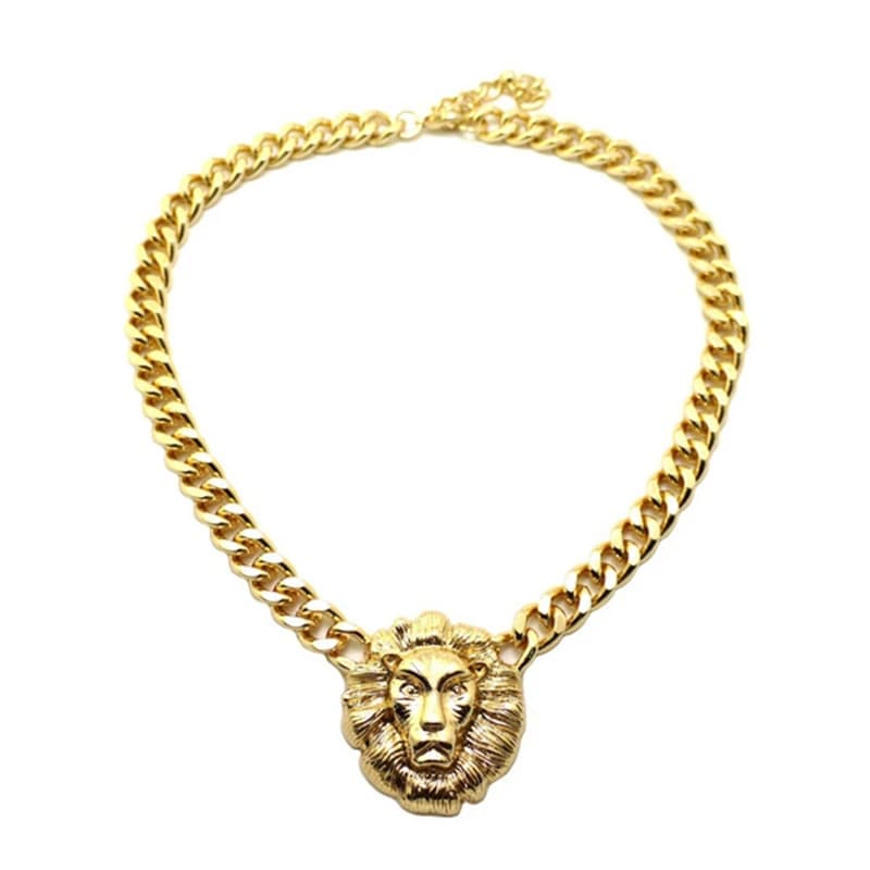 Collier pendentif Lion Hip-hop pour Femme, Bijou de mode classique avec chaîne épaisse et audacieuse