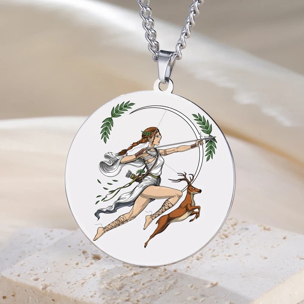 Dawapara – collier Artemis multicolore, déesse grecque antique de la mythologie de la chasse, bijoux