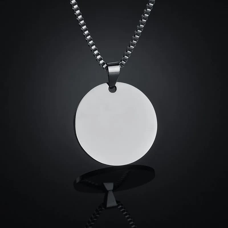 Sifisrri-Collier en acier inoxydable avec image gravée, bijoux personnalisés pour femmes et hommes, 