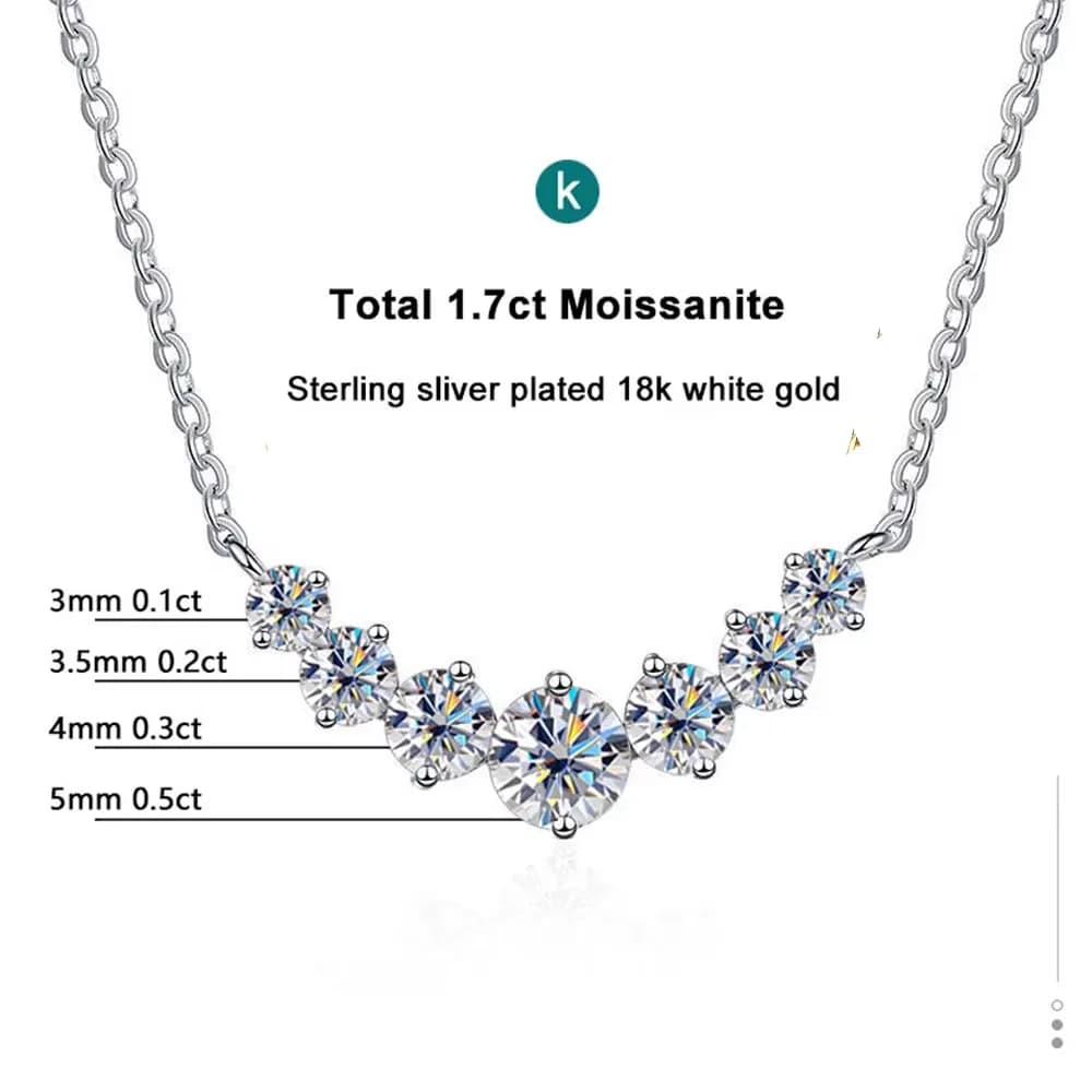 KNOBSPIN D VVS1 Moissanite pendentif colliers pour femmes à la mode bijoux de fête certifié GRA 925 