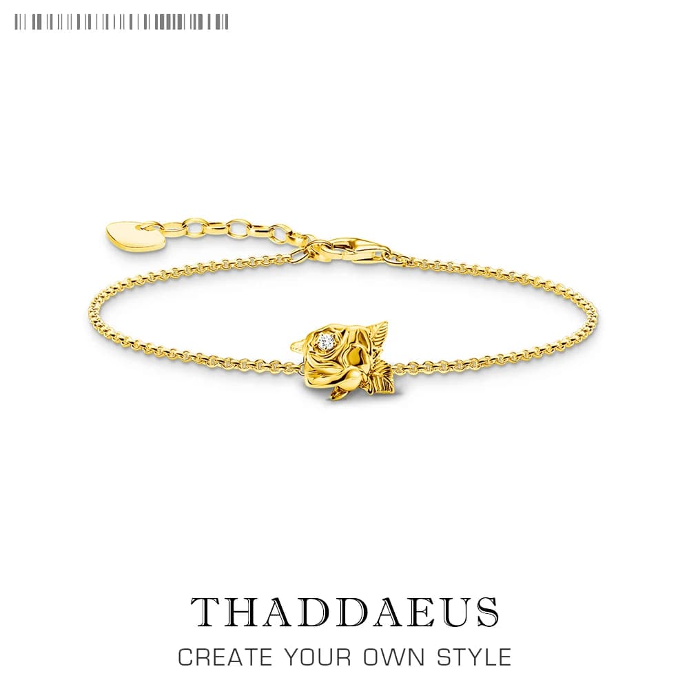 Bracelet doré à fleur de Rose, flambant neuf, bijoux en argent Sterling 925, cadeau tendance pour fe