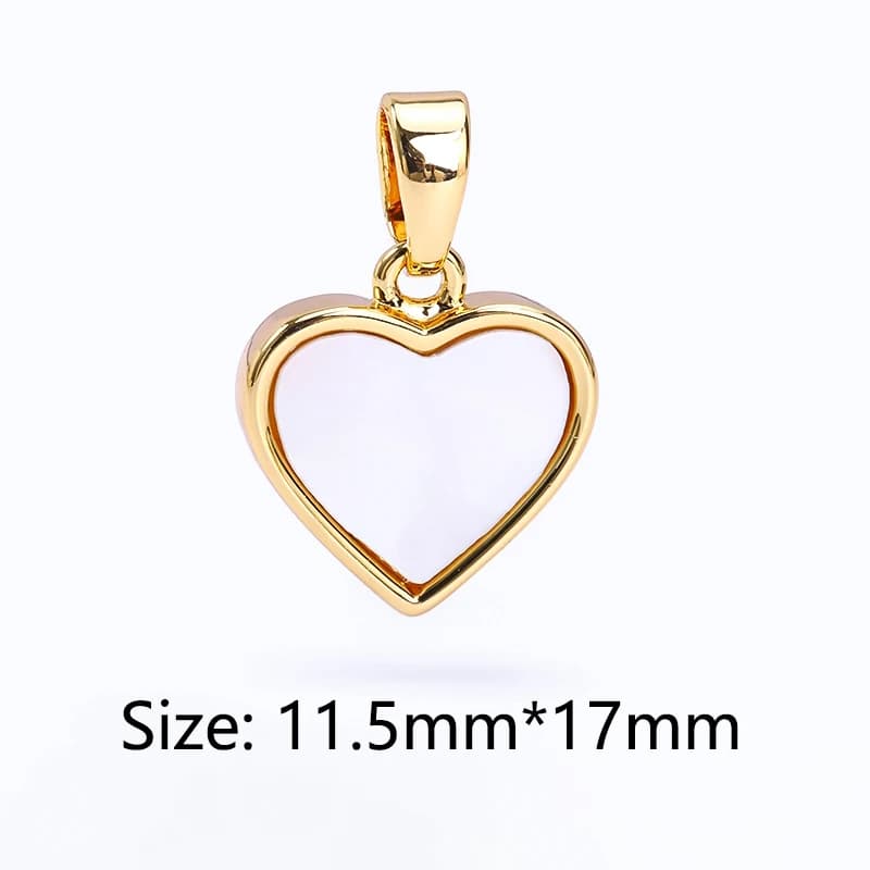 Breloques en forme de cœur plaquées or 18 carats, pour la fabrication de colliers, pendentifs d'amou