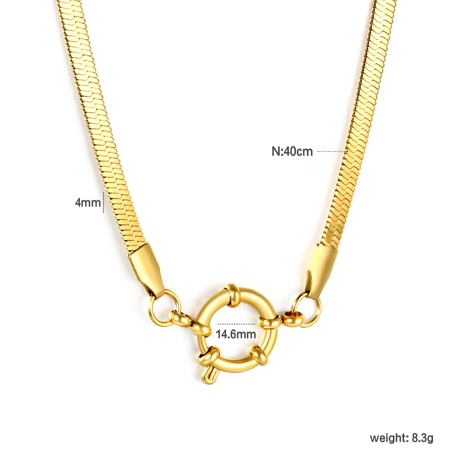Nouveau Collier à fermoir marin, style Gothique Street Hip-Hop, Chaîne de clavicule unisexe en acier