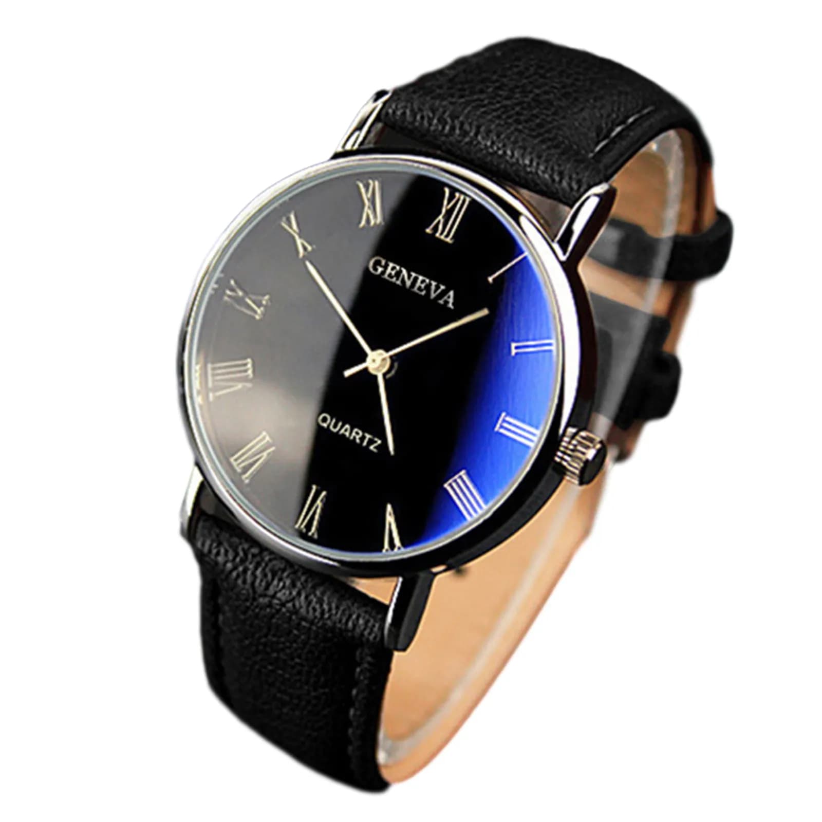 Montre à quartz en silicone pour homme, mode romaine indépendante, montre à ceinture Blu-ray pour ho