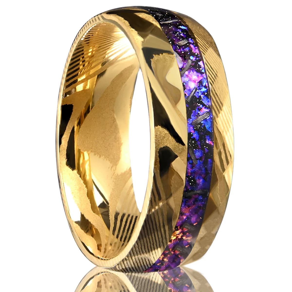 Bague en acier damas à motif étoile de 8mm, bague de mariage pour hommes, accessoires de bijoux de h