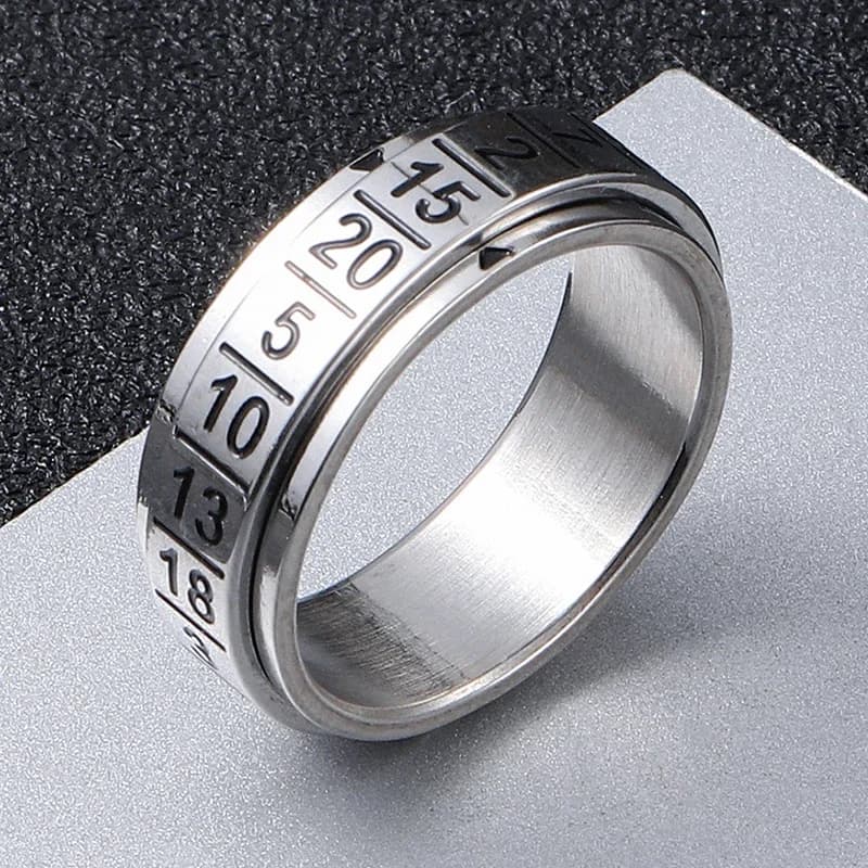 Rotate Rotating Anxiety Fidget Rings Lucky Rotating Figure 316L Stainless Steel Ring For Men Women F