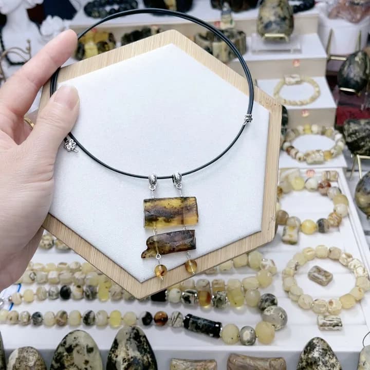 Nouveau Collier en Ambre 2026 – Cadeau Unique, Perles d'Ambre Jaune Baltique DIY, Bijoux Tendance en