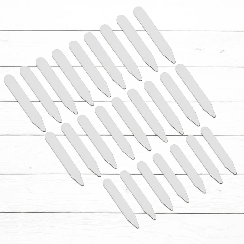 200 pièces de baleines de col en plastique durables, 3 tailles, pour chemises homme, blanches, à bor