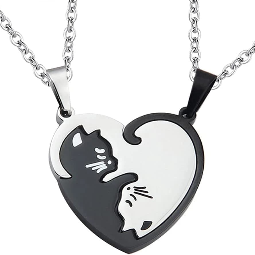 Collier d'amitié chat pour 2 filles et garçons, colliers assortis pour meilleurs amis, petit ami, pe