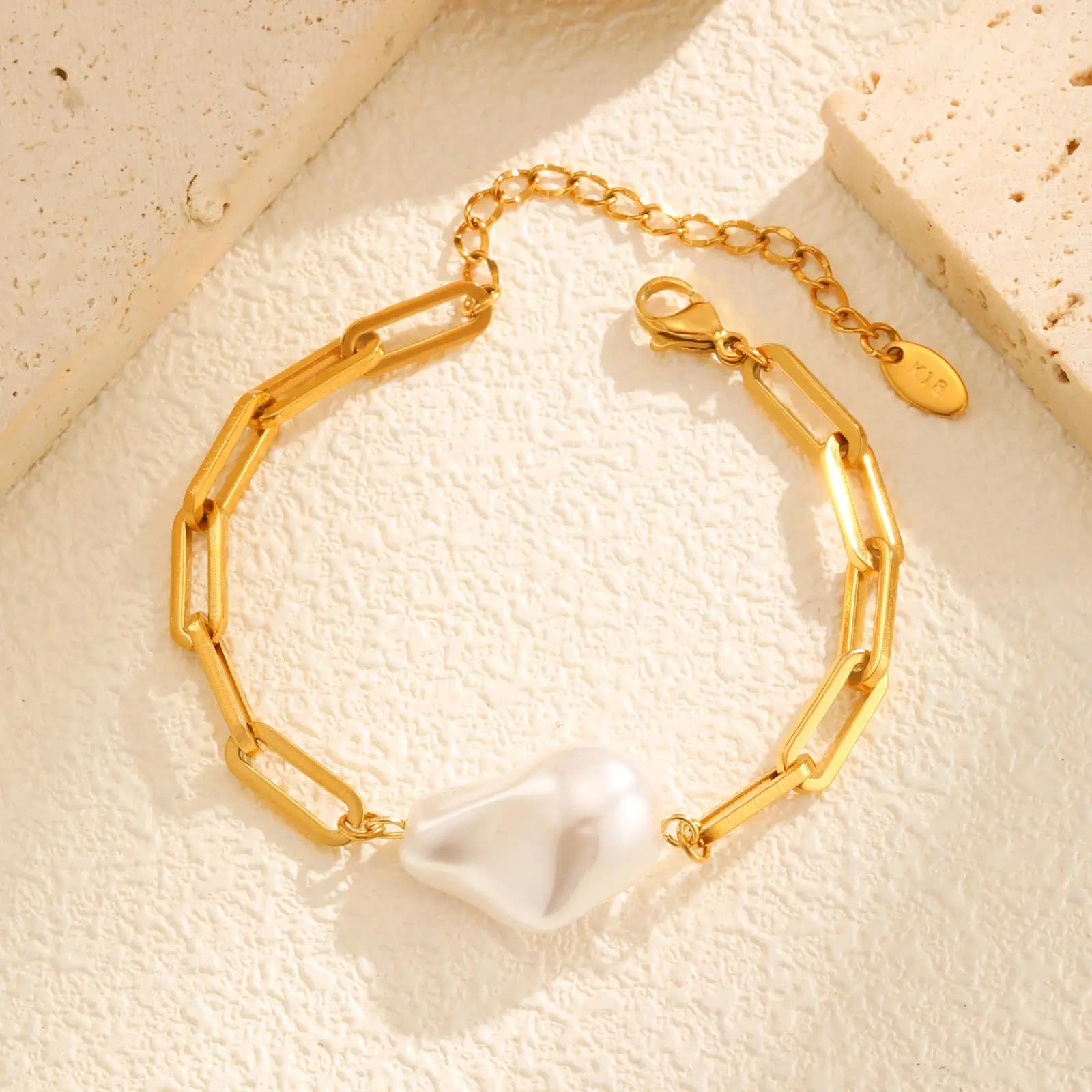 Bracelet élégant en perles d'imitation de poivre pour femmes, Bracelets en chaîne en acier inoxydabl