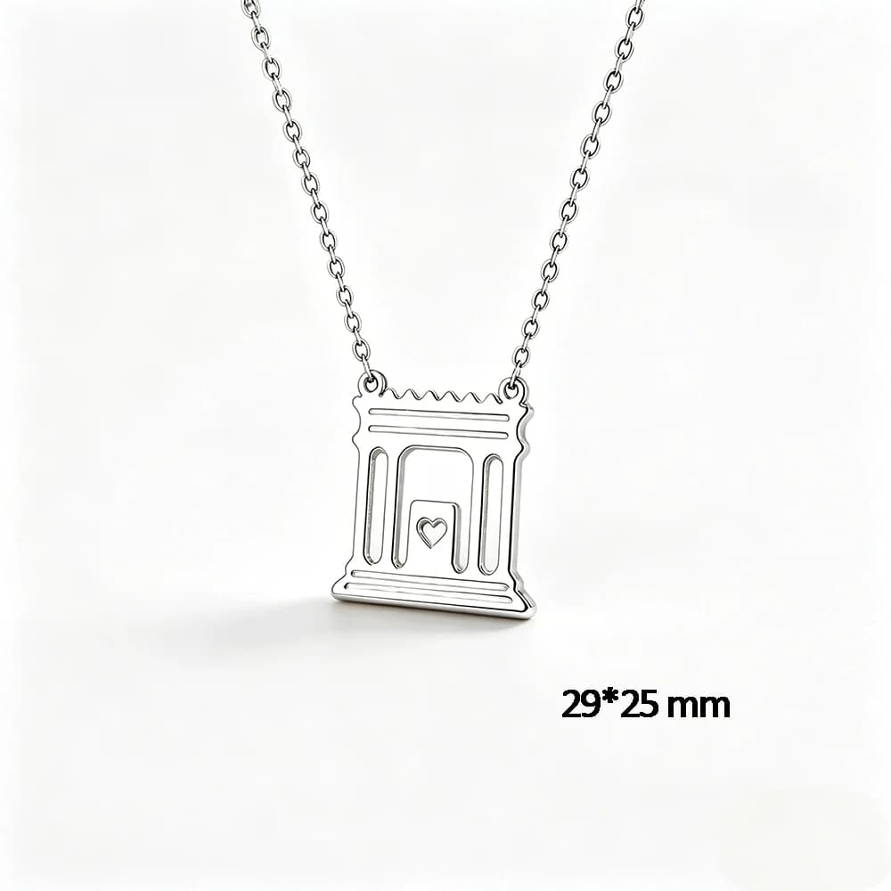 Collier pendentif creux du Temple Saint de Jérusalem pour femme et homme, amulette en acier inoxydab