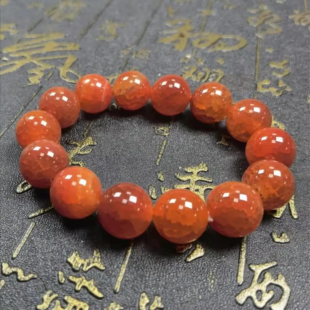 Bracelet en Jade rouge naturel pour hommes et femmes, bijoux fins, véritable échelle de Dragon craqu