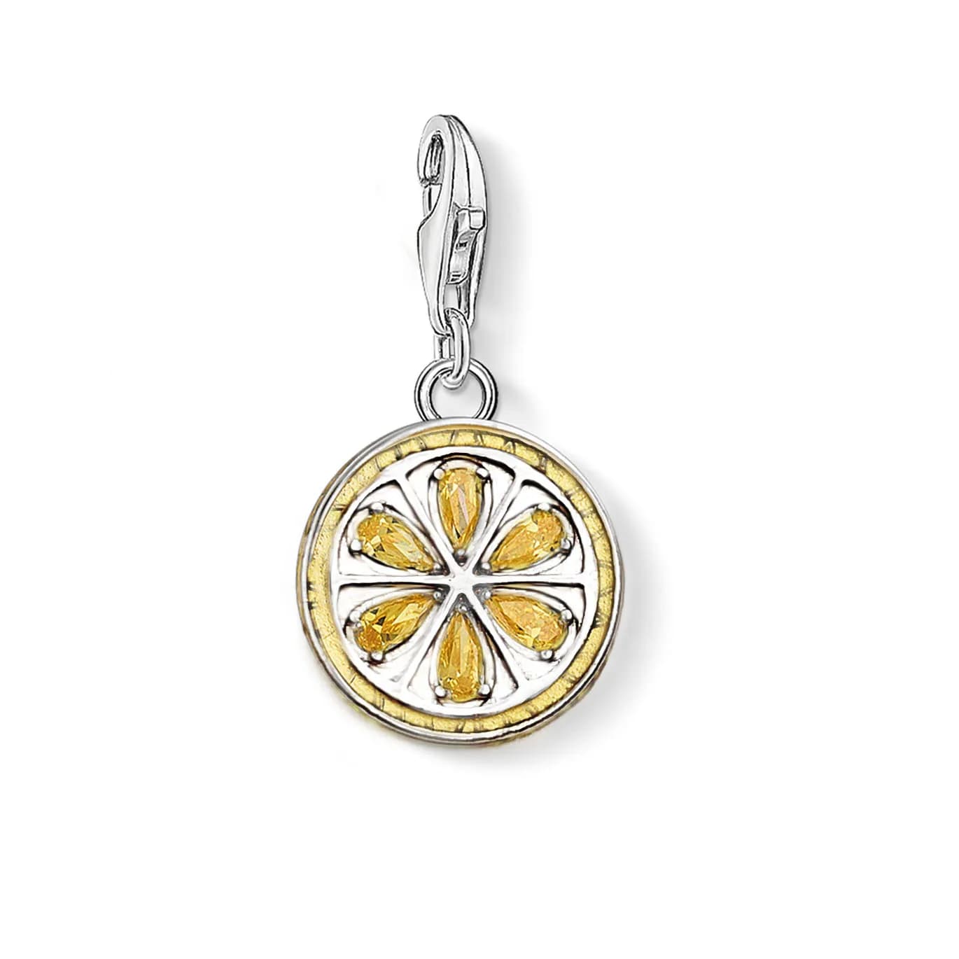 Pendentif citron jaune en argent Sterling 925, breloque pendante pour femmes et hommes, bijoux fins 