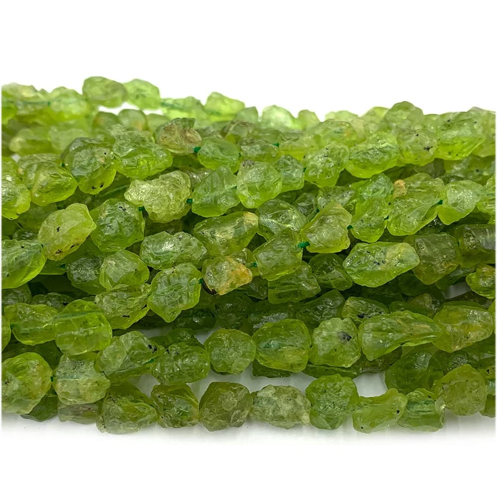 Veemake-Pépite péridot verte naturelle, forme libre, adt brut, 256 perles pour collier et bracelet, 