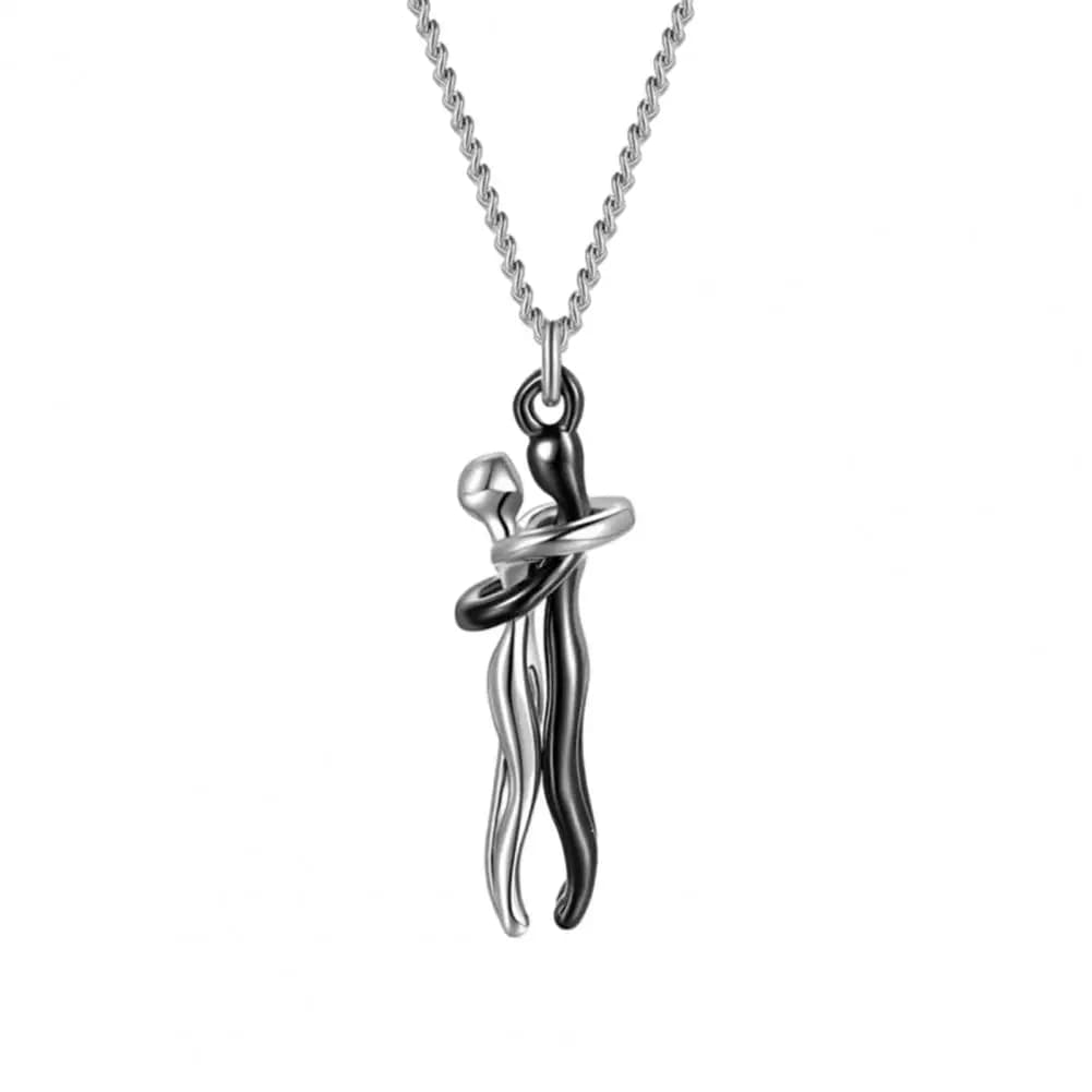 Hip Hop embrasser Couple pendentif collier réglable étreinte pendentif collier bijoux saint valentin