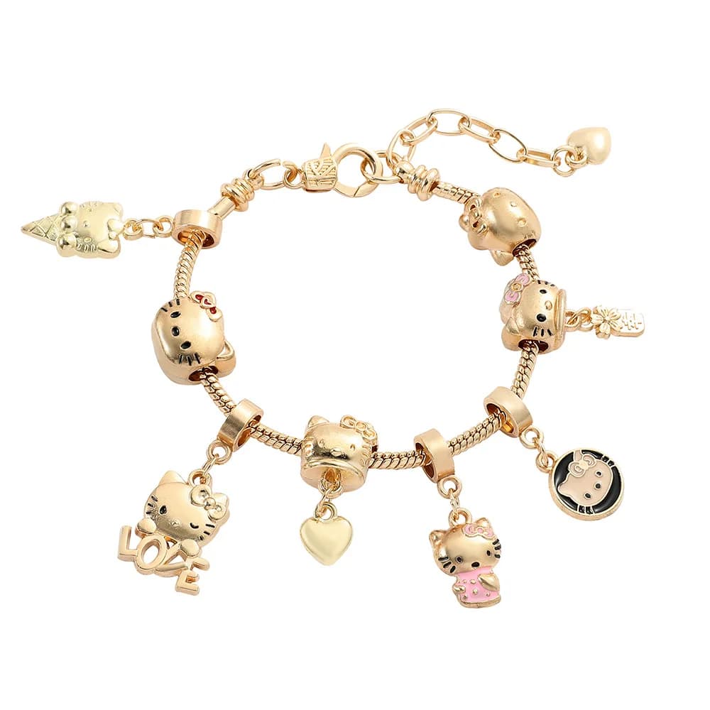 Dessin animé mignon kitty chat bracelet dessin animé mignon chat bricolage perlé Hello Kitty Sanrio 
