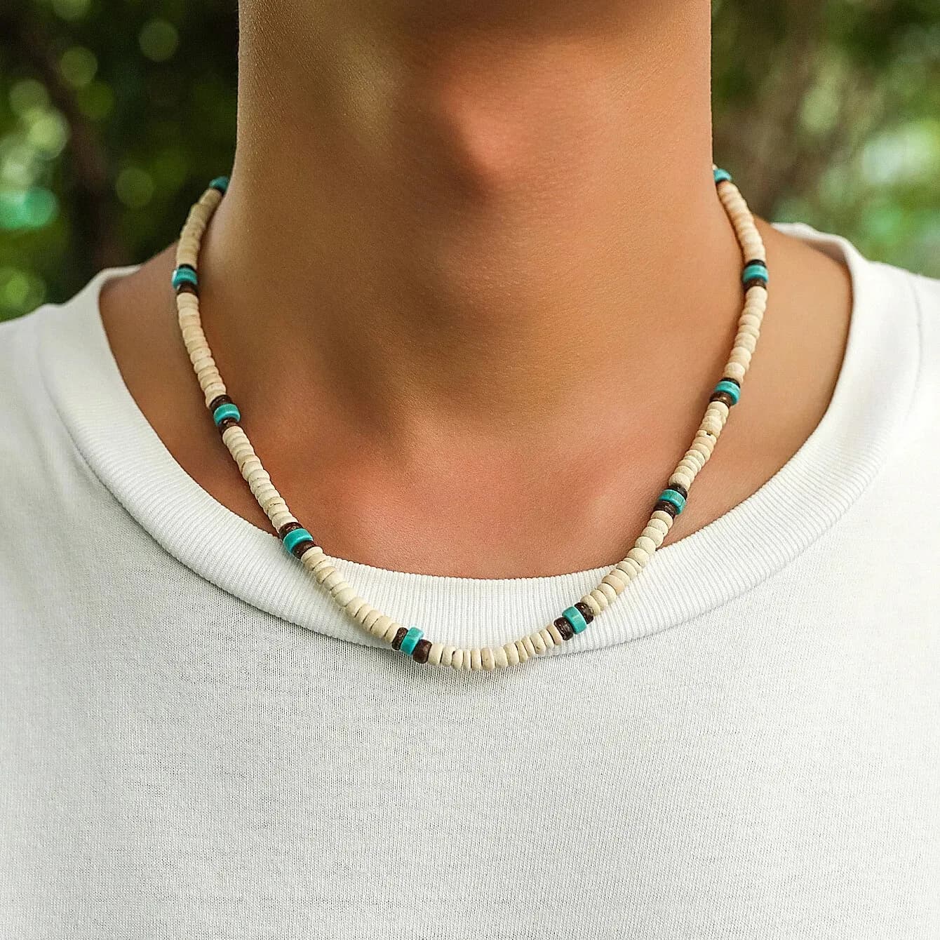 Collier de surfeur en perles de bois pour hommes, mode d'été plage, Simple, géométrique, Tribal, eth