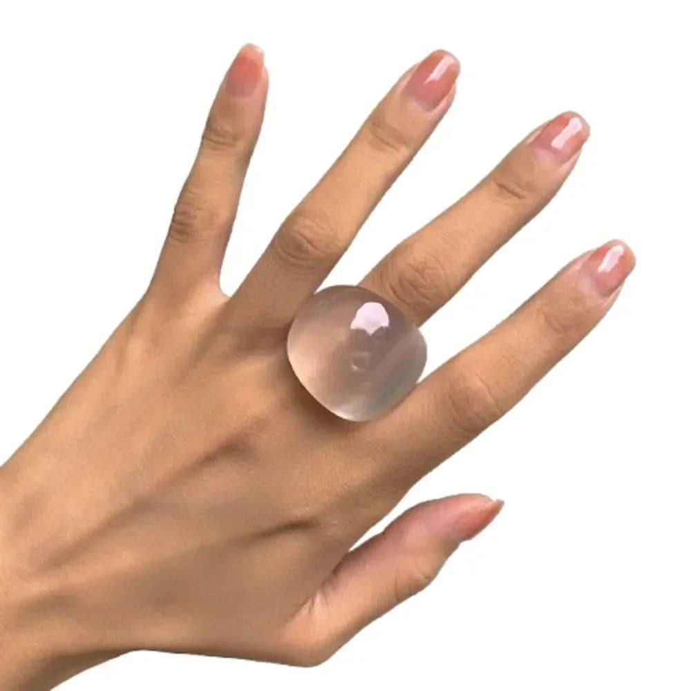 Bague classique en acrylique couleur bonbon, anneaux géométriques exagérés, bijoux à main, accessoir