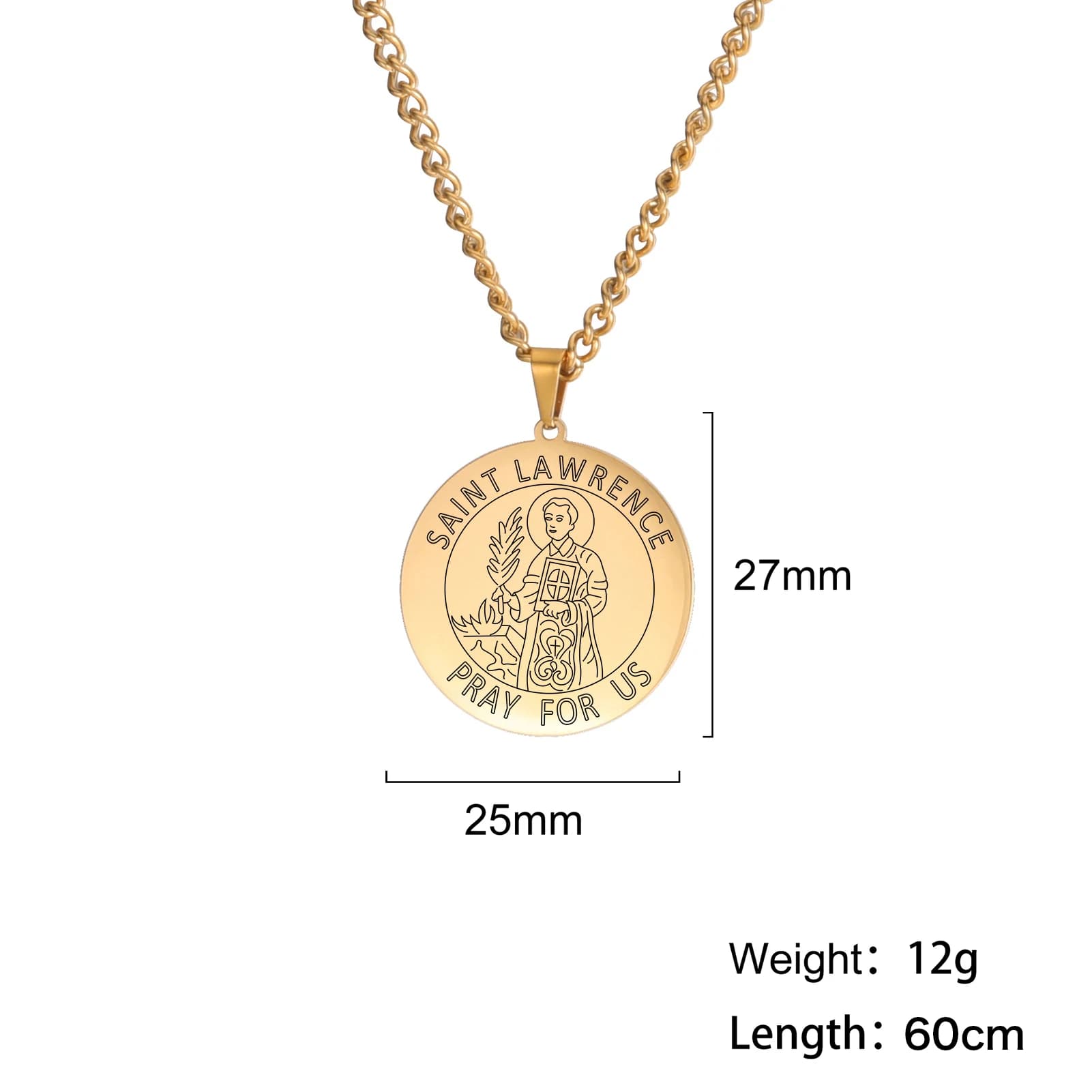 My Shape Collier pendentif amulette de médaille Saint Florian pour hommes, bijoux religieux en acier