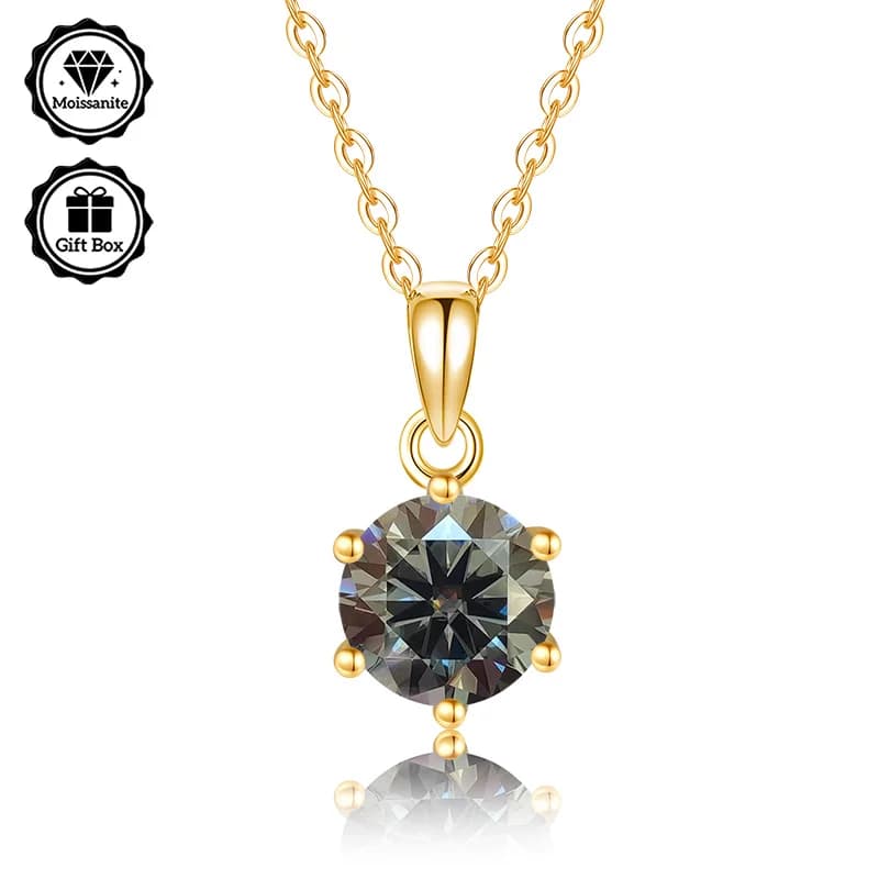 LAMVOICE bijoux pour femmes, collier moissanite 1 carat pour femmes, collier hypoallergénique, plaqu