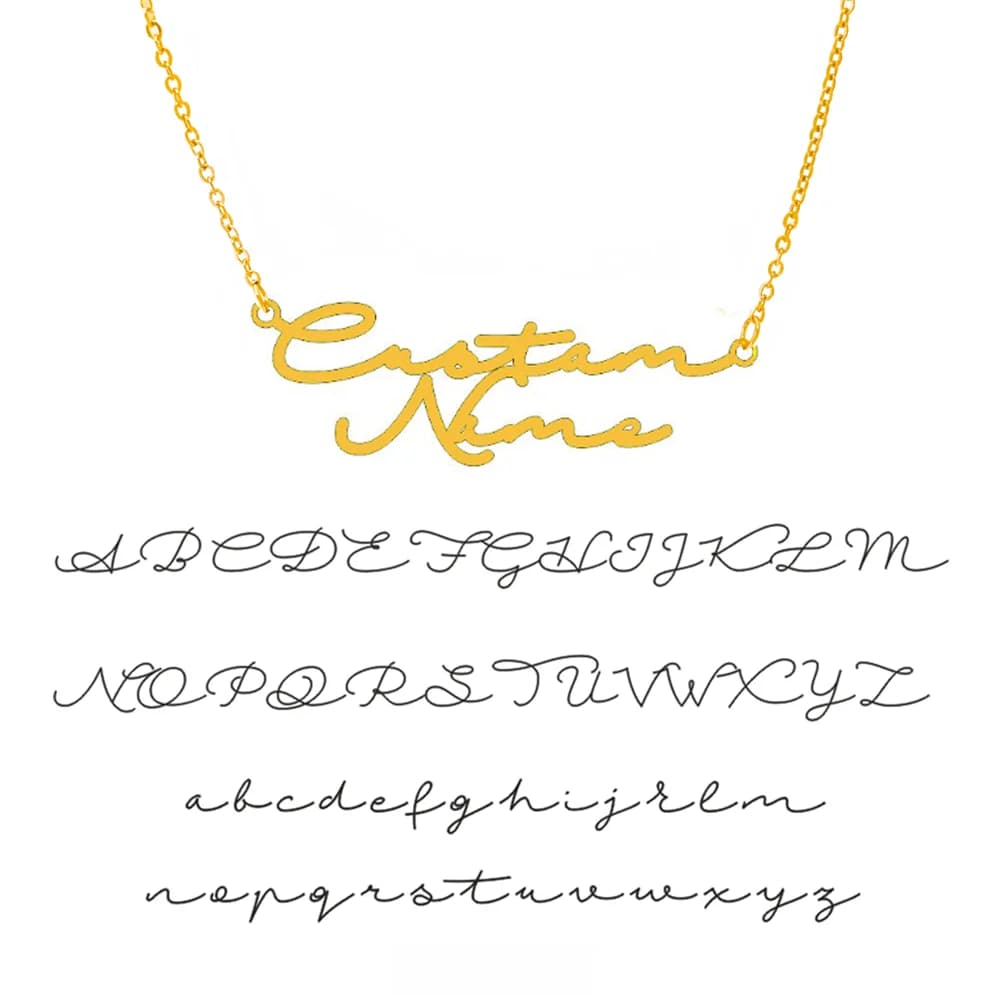 Collier avec nom personnalisé pour femmes, pendentif avec lettre cursive personnalisée, bijoux en ac