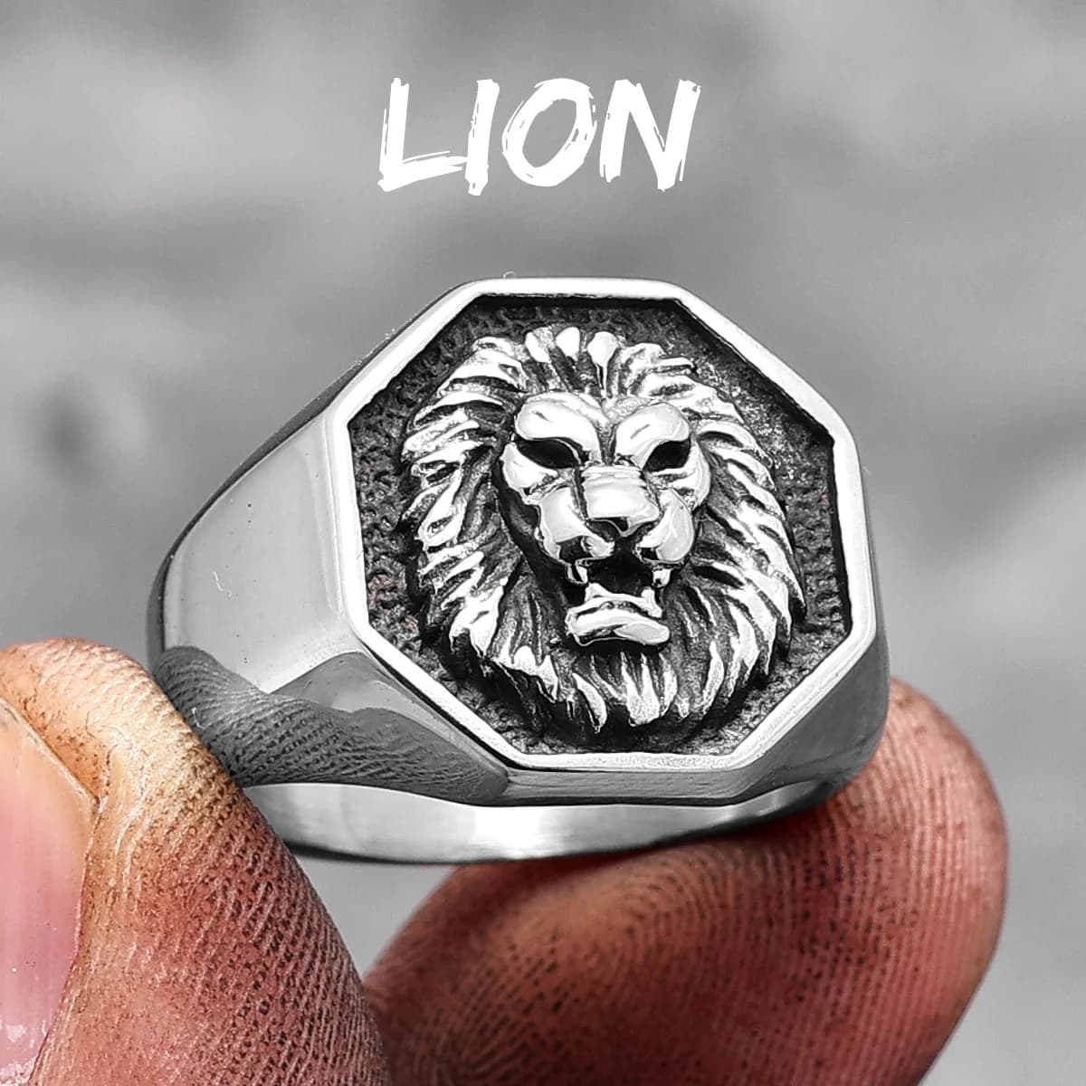 Bagues en acier inoxydable pour hommes et femmes, roi Lion, Animal, Punk, tendance, Unique pour Coup