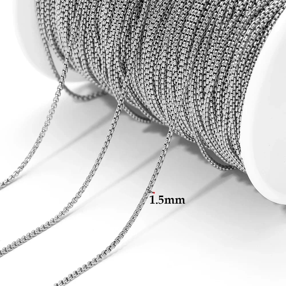 Chaîne Rolo en acier inoxydable doré de 2 mètres pour la fabrication de bijoux DIY, colliers, bracel