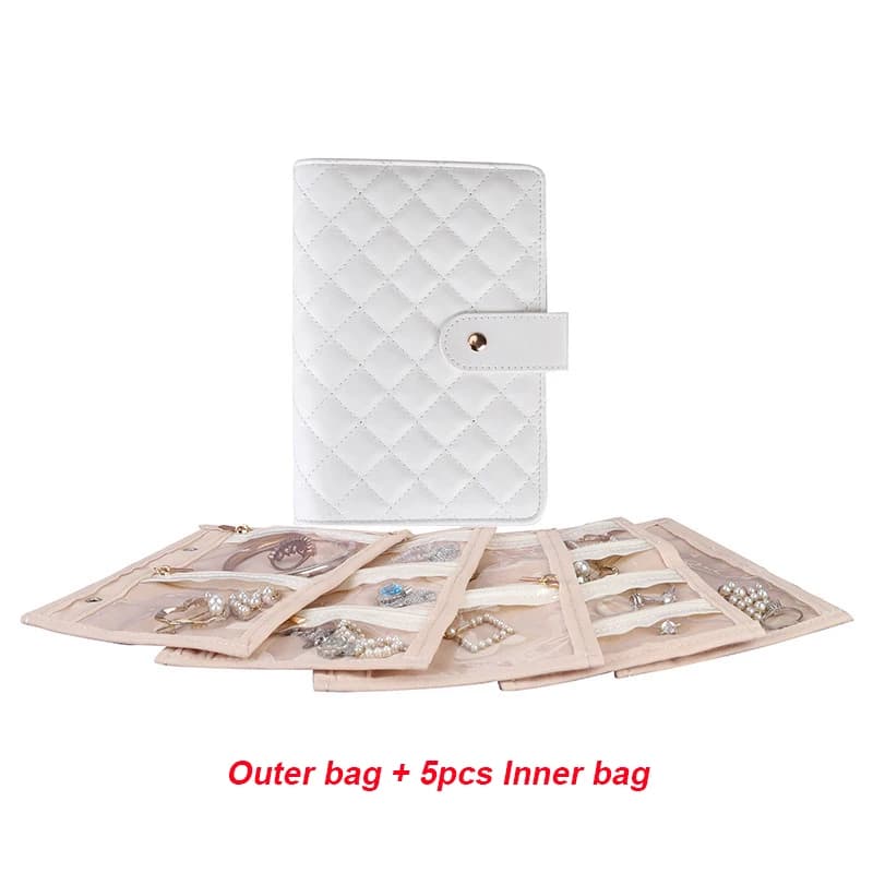 Sac de rangement de bijoux multifonctionnel, organisateur Portable de Style carnet de notes pour boî