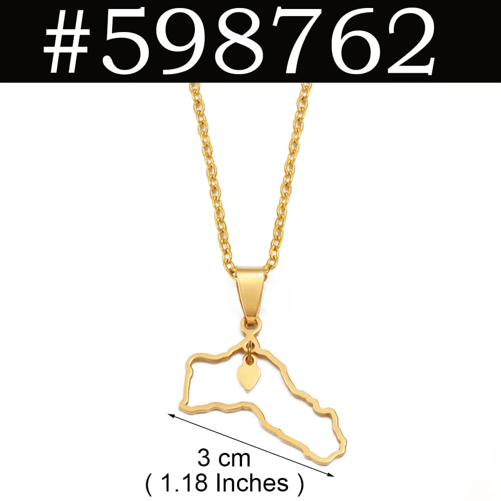 Colliers pendentifs Kurdistan pour femme, bijoux kurdiens en acier inoxydable # 598762