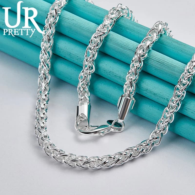 URPRETTY-Collier en argent regardé 925 pour homme et femme, bijoux de fête de mariage, tendance de l
