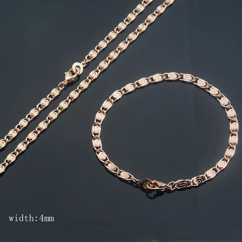Bijoux à la mode 6 Style nouvelles femmes hommes 585 couleur or Rose gourmette corde collier Bracele
