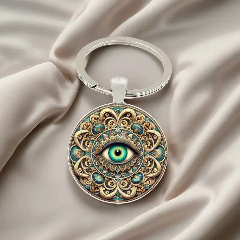 Porte-clés tendance œil magique mystérieux avec pierre précieuse du temps, bijou de sac à main pour 