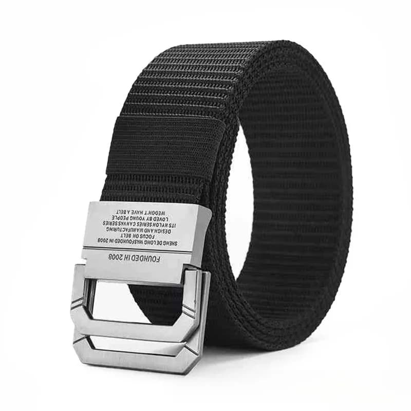 Ceinture en métal à boucle automatique pour hommes et femmes – Sangle en toile de nylon de haute qua
