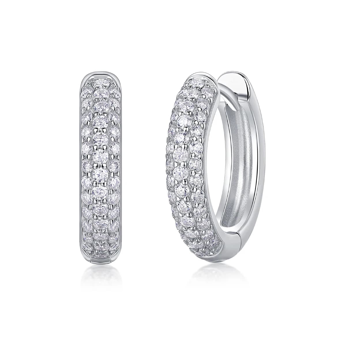 JIUZUAN-Boucles d'Oreilles en Argent 925 Plaqué Or 18K Moissanite D Couleur, Bijoux de ixde Mariage 