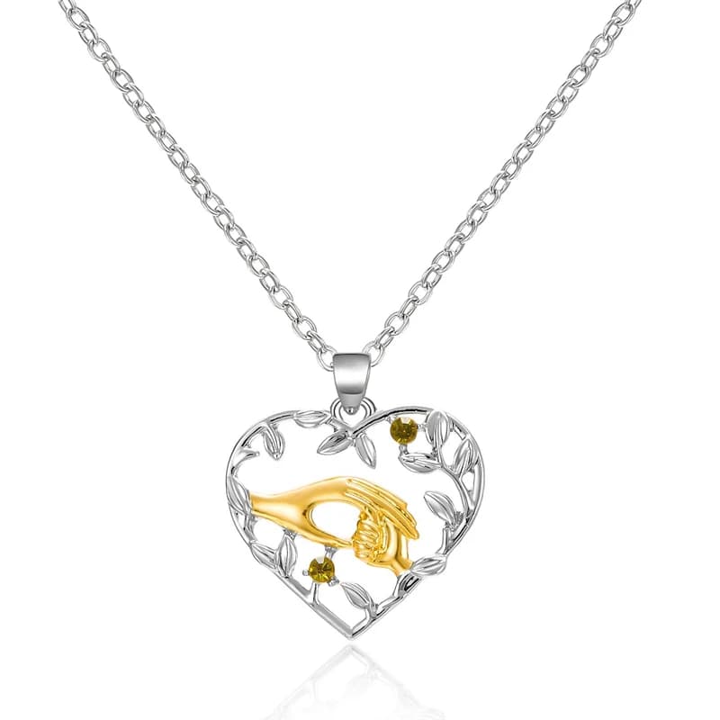 Collier de famille maman fille t'aime pour toujours couleur argent coeur lune pendentif Zircon colli