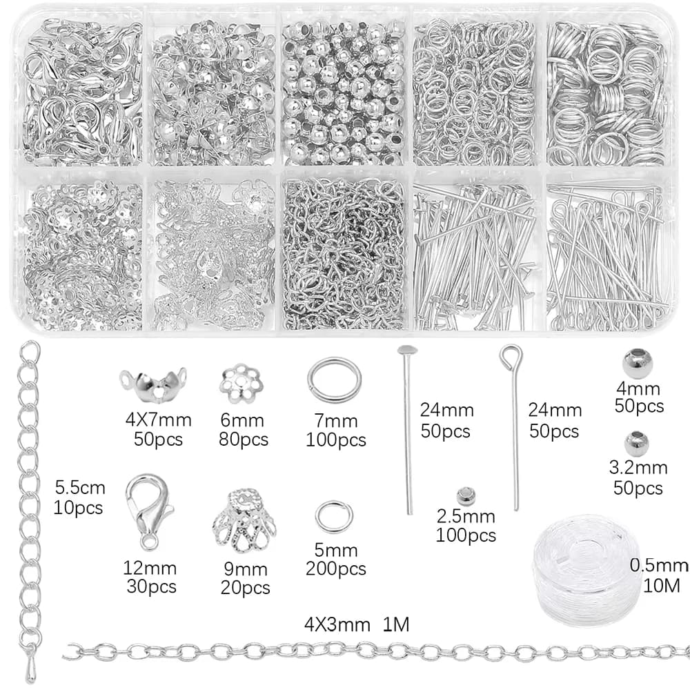Kit de démarrage pour la fabrication de bijoux, 1 ensemble/sac, boucles d'oreilles, colliers, résult
