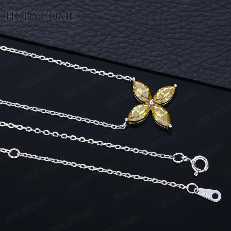 Collier pendentif Marquise Moissanite, bijoux à la mode, 4x8mm, avec GRA VVS1, haut scintillant pour