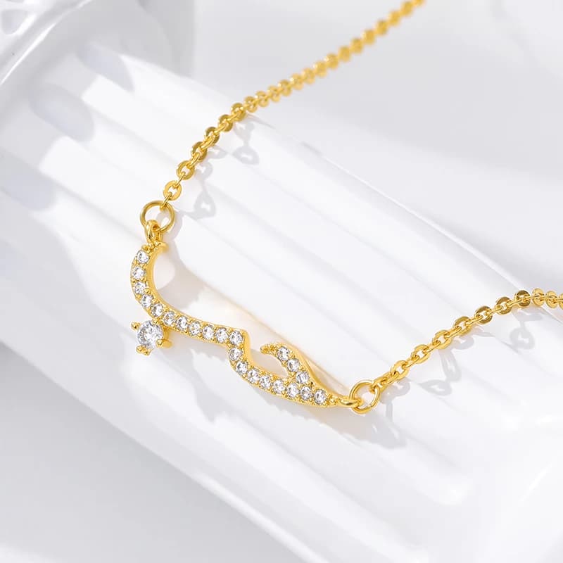 Collier pendentif d'amour arabe en cristal brillant pour femme, acier inoxydable, bijoux vintage, ca