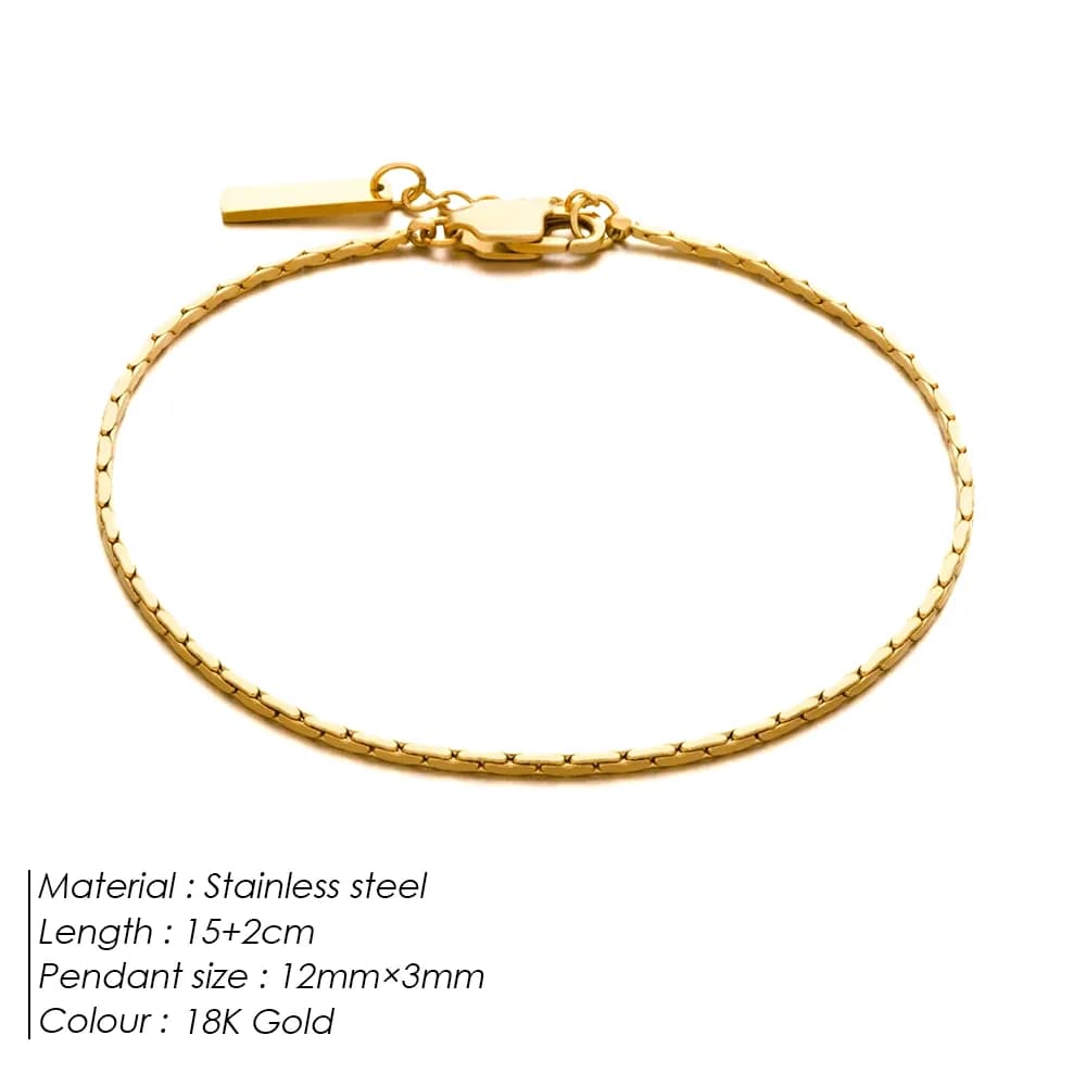 Bracelet en acier inoxydable plaqué or ELANDIS, bracelets ajustables pour hommes, bijoux simples, ca