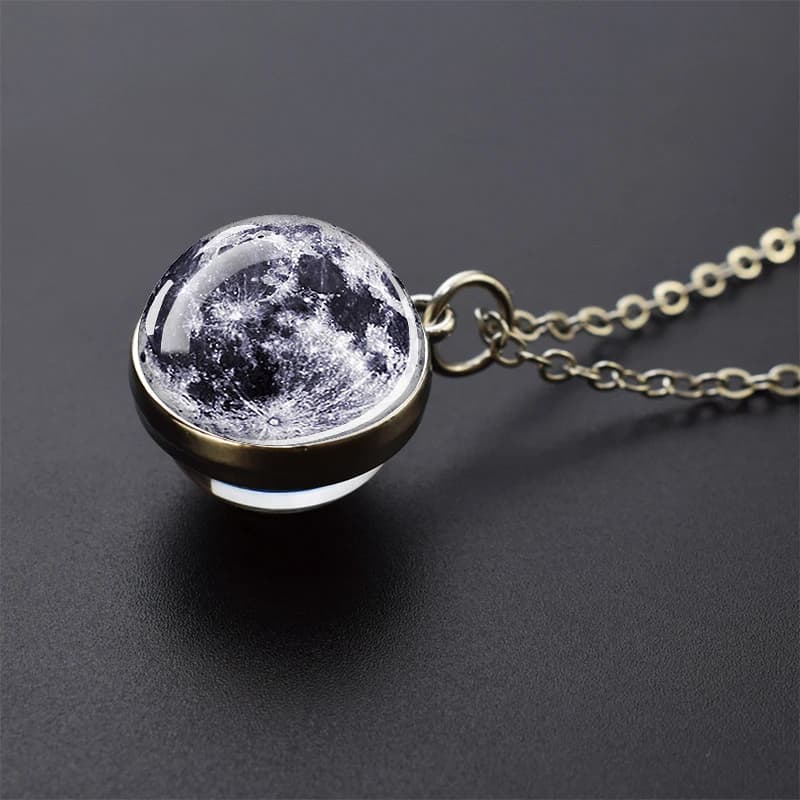 Système solaire huit planètes colliers planète galaxie Double face boule de verre pendentif collier 