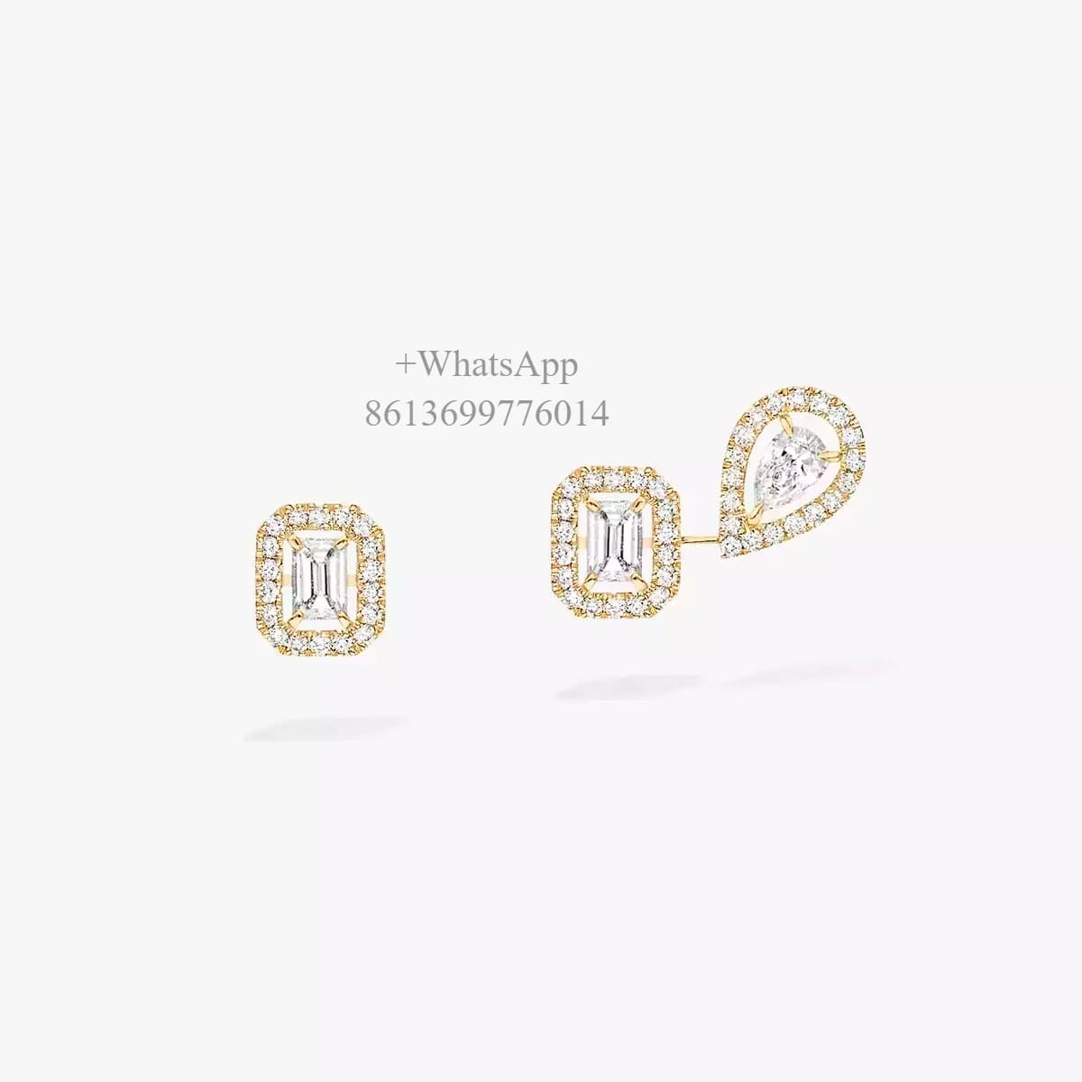 Boucles d'oreilles carrées de la marque populaire AB Face Jewelry, au design luxueux