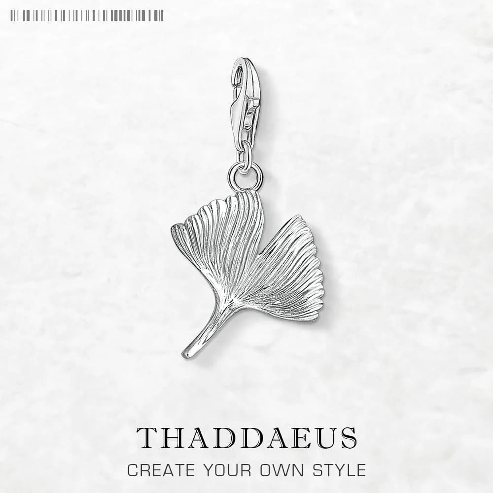 Group perle en argent regardé 925 pour hommes et femmes, pendentif en cuir chevelu Ginkgo, breloque 