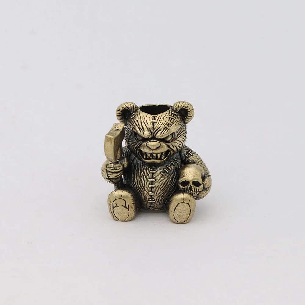 Axe Bear Brass Knife Bead Skull Animal EDC DIY Paracord Woven Bracelets Lanyard Pendant Accessories 
