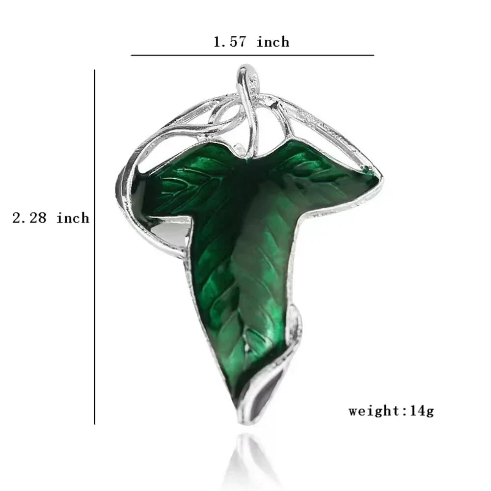 Collier de cuir chevelu vert elfe pour femme, broche elfique, pendentif en alliage, boucles d'oreill